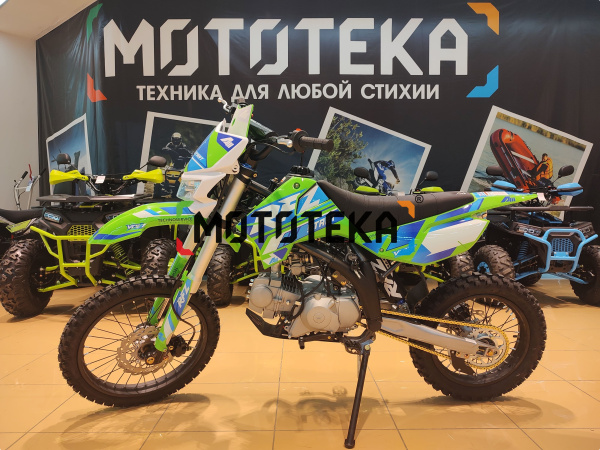 Питбайк Apollo (Аполло) RFZ Start 125 LE с фарой и электростартером 17/14 зелёный | Мототека Питбайк Apollo (Аполло) RFZ Start 125 LE с фарой и электростартером 17/14 зелёный | Мототека